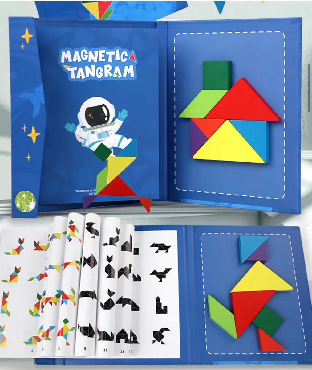 Tangram spel magneet boek - montessori magneet boek
