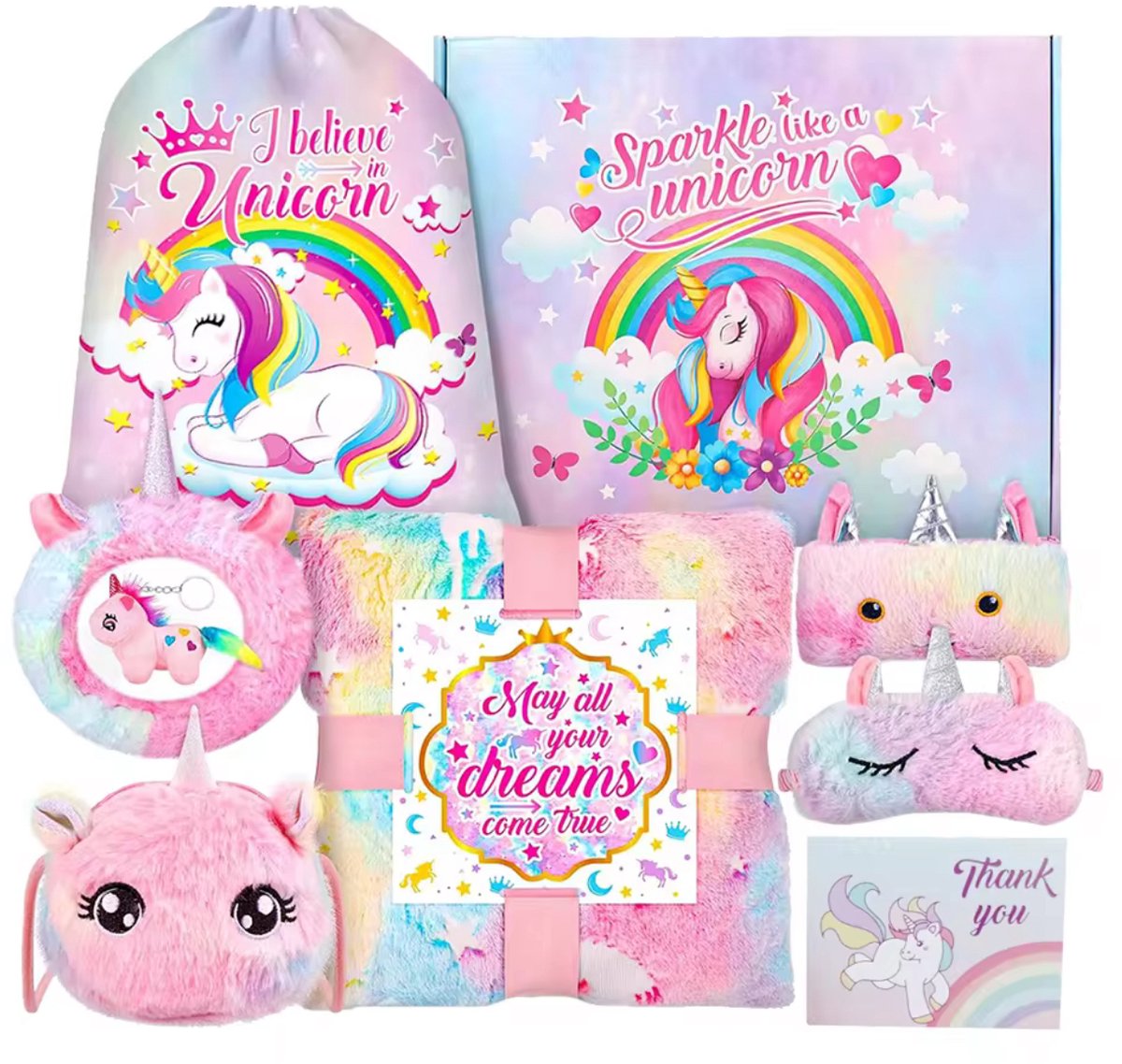 Unicorn set - unicorn cadeauset - giftset - unicorn pakket - unicorn set 7 delig - feestdagen - sinterklaas - verjaardag - giftset unicorn - 7 delig