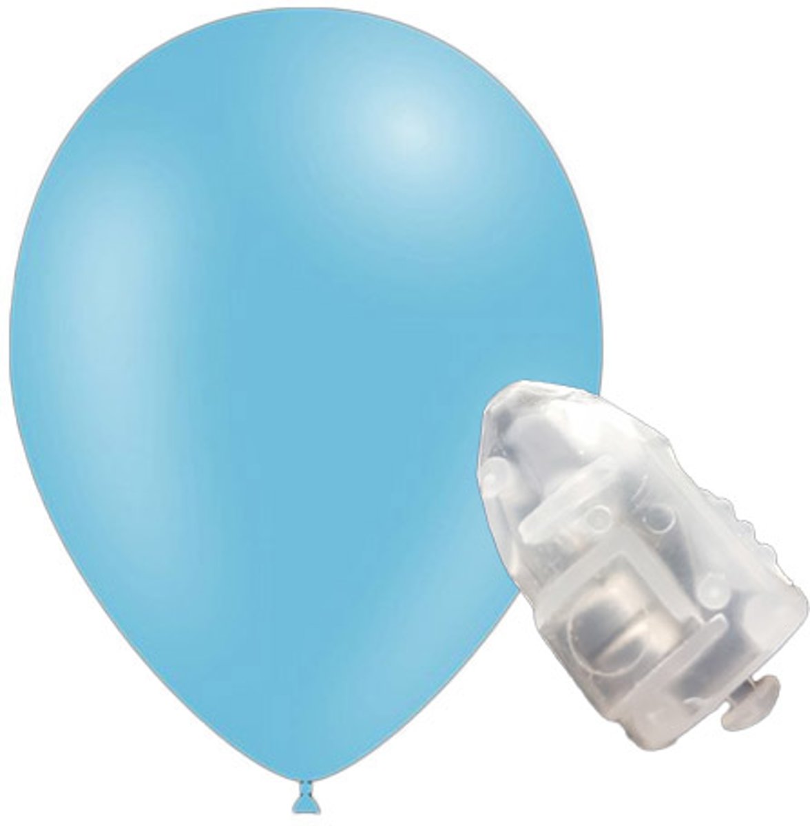5 stuks ledverlichte Feestballonnen licht blauw 26 cm pastel met losse LED-lampjes