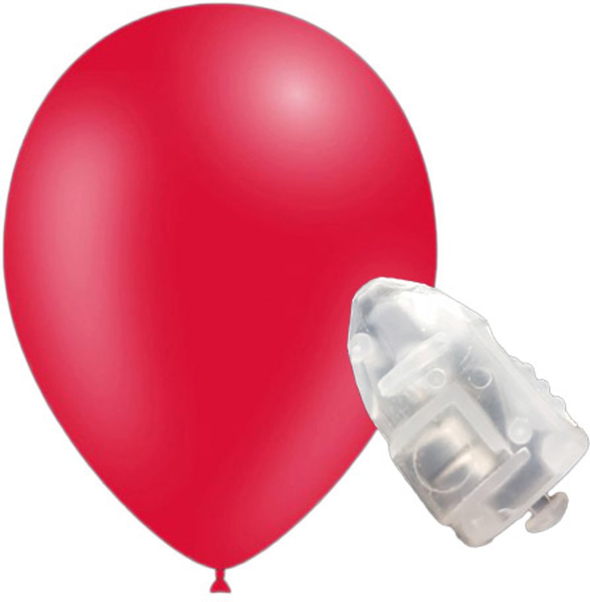 5 stuks ledverlichte Feestballonnen rood 26 cm pastel met losse LED-lampjes