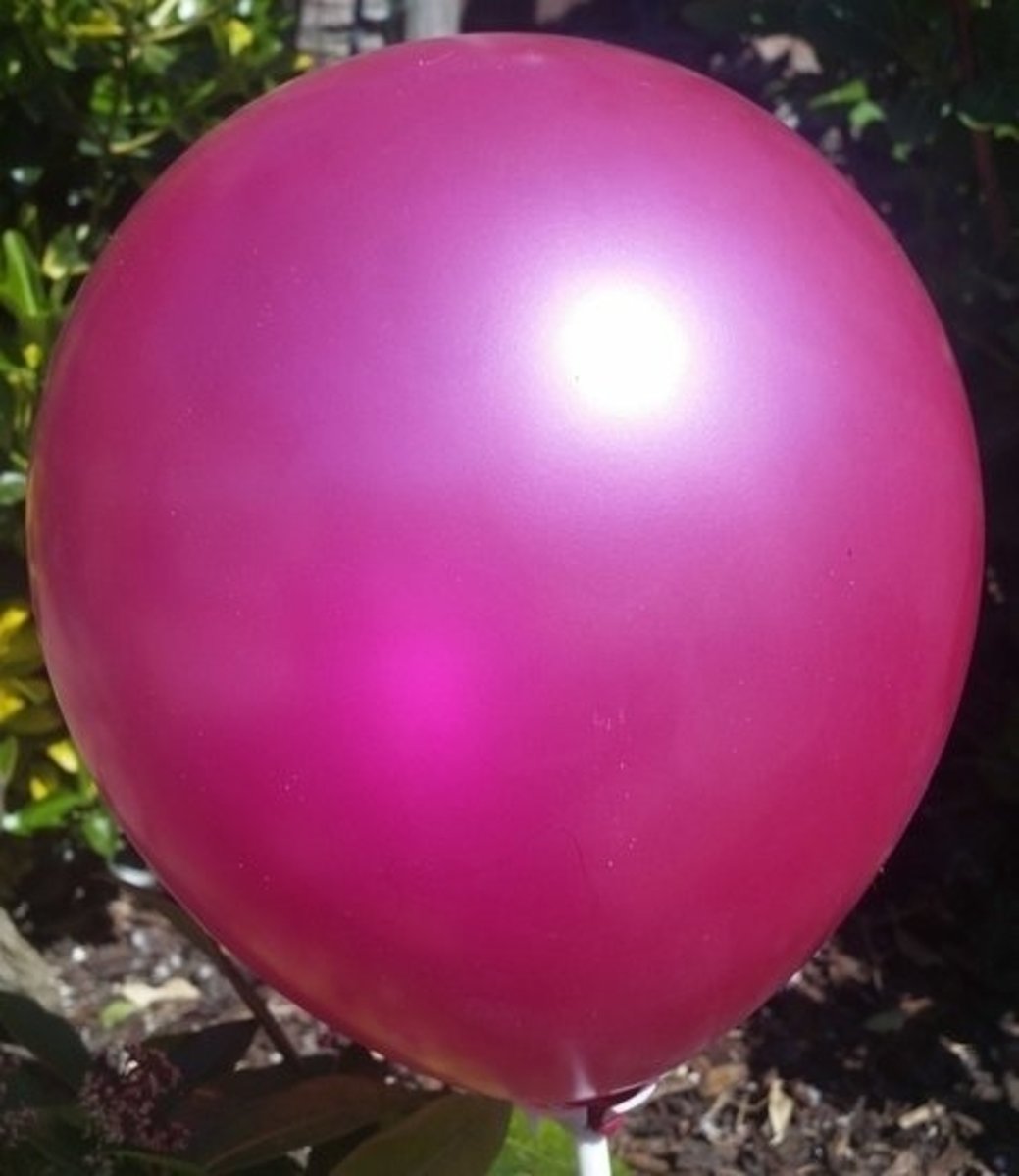 Donker roze parelmoer metallic ballon 30 cm hoge kwaliteit