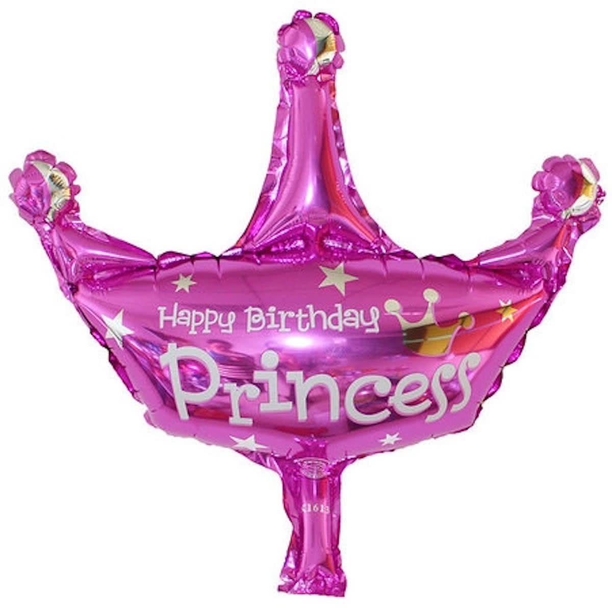 Grote happy birthday princess kroon ballon 37 cm