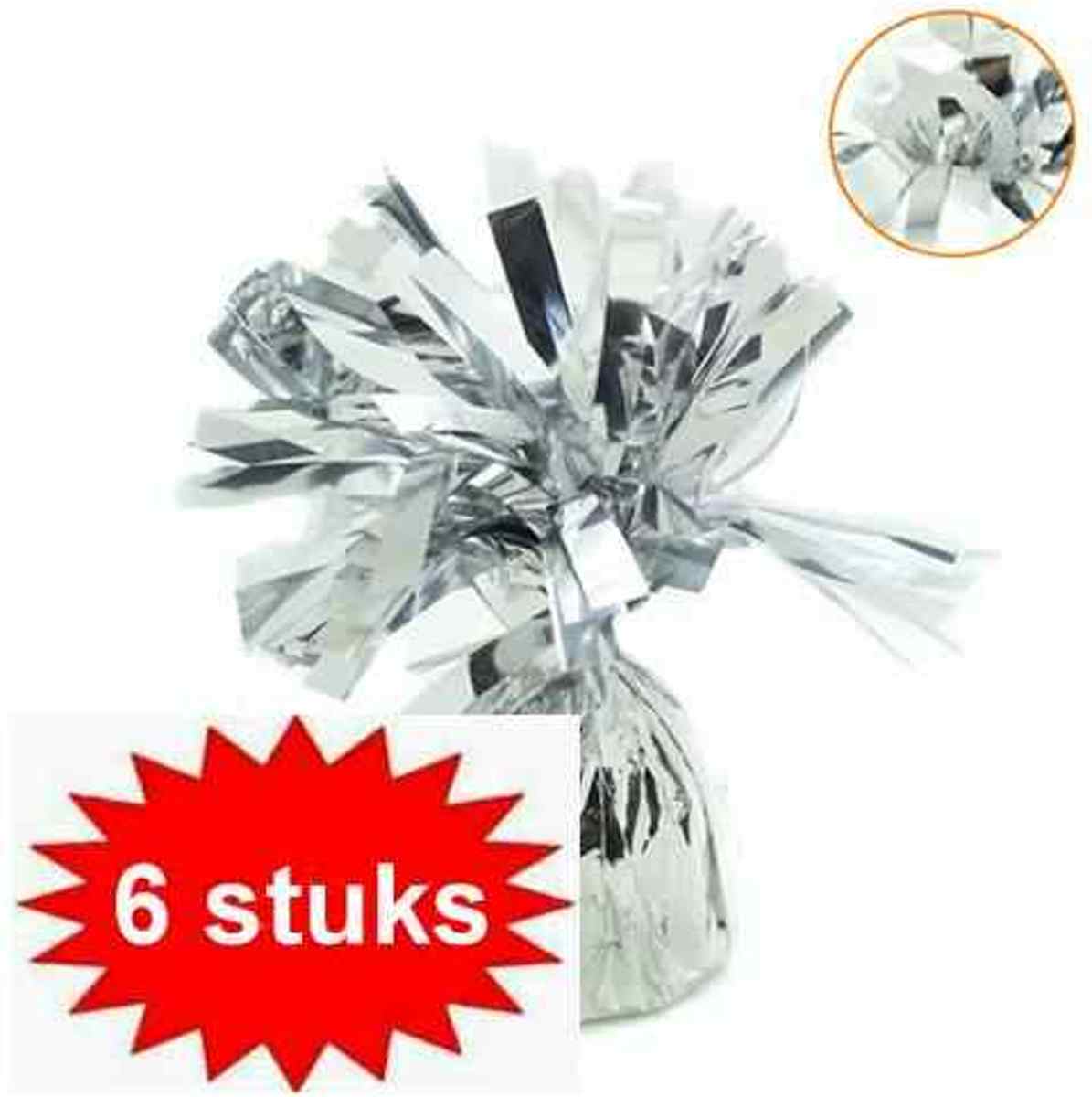 ballon gewichtje 170gr zilver 6 stuks