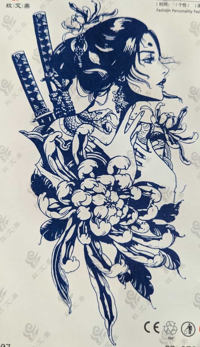 Semi-permanente tatoeage - Bijna original - Makkelijk in gebruik - Kool - Sexy - Waterbestendig - Mooie ontwerpen - Natuurlijk Veganistisch - Niet-toxisch – Duur tot 10 a 15 dagen - Door idereen te gebruiken.- 92