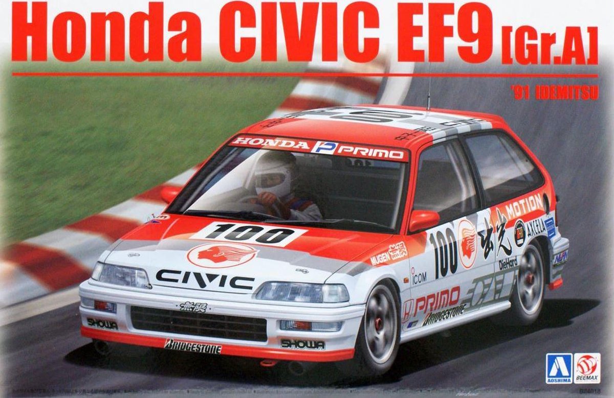 Beemax - 1/24 Honda Civic Ef9 Gr.a 91 Idemitsu - BEE-B24018