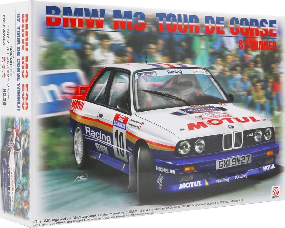 Beemax Modelbouwpakket Auto - 24029 BMW M3 Tour de Corse 1987 Winner Plastic - 1:24 -