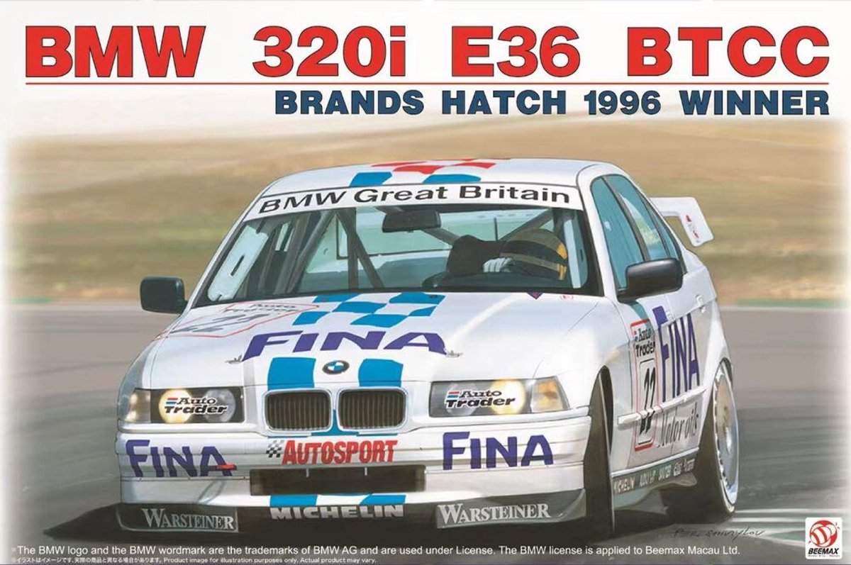 Beemax Modelbouwpakket Auto - 24045 BMW 320i BTCC Brands Hatch 1996 Winner - Auto Plastic - 1:24 -