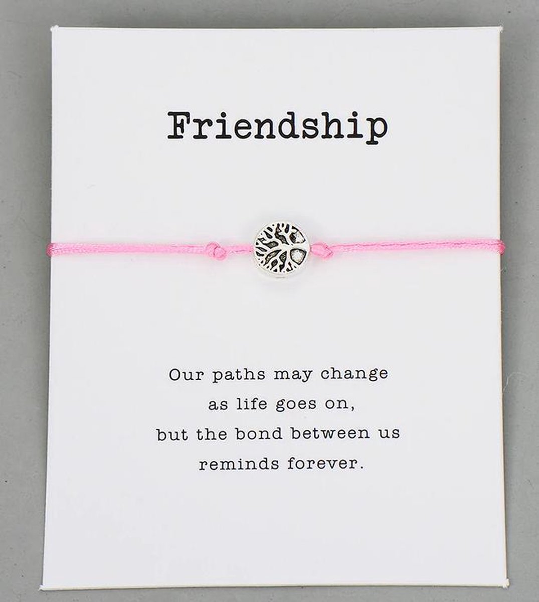Vriendschap armband - BFF - vrienden - roze - met hanger