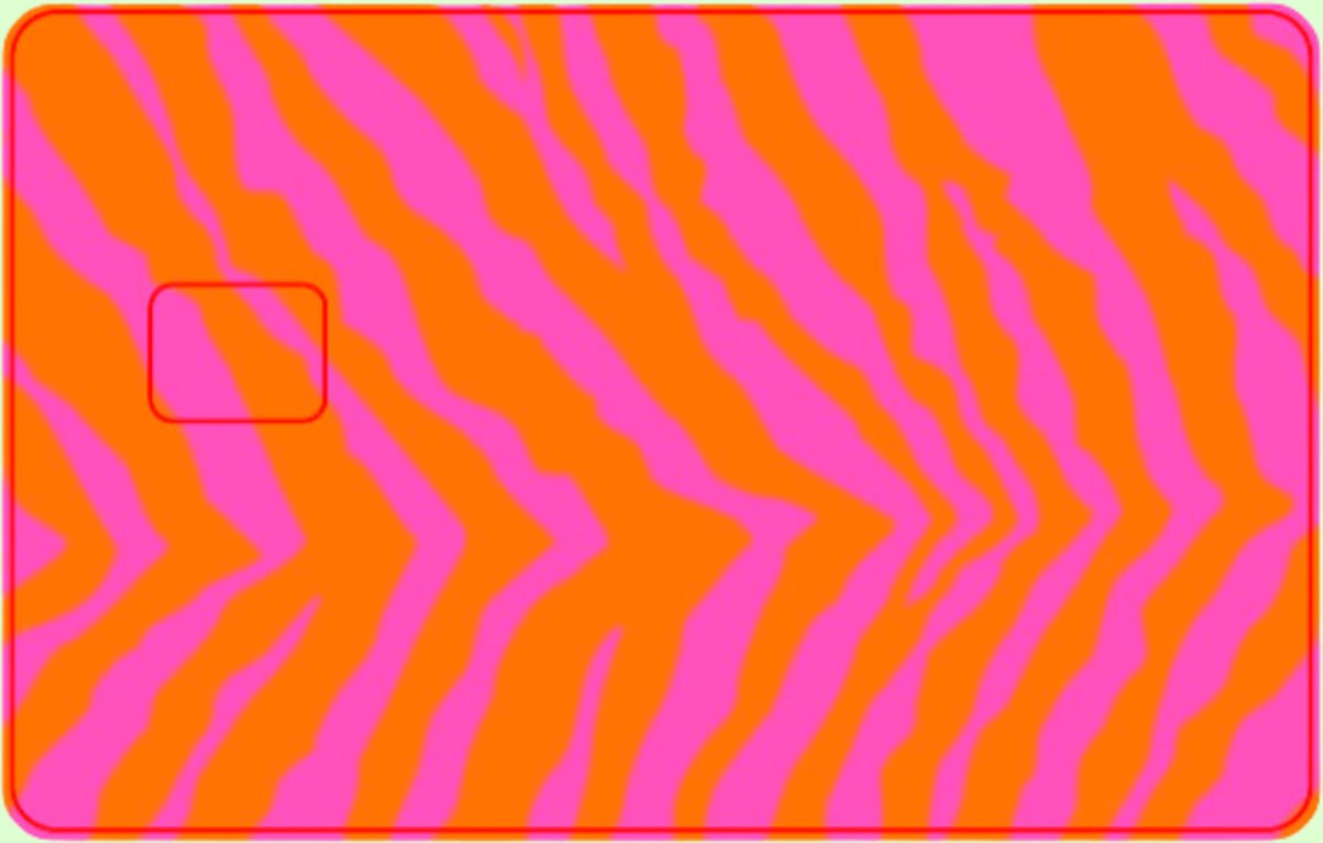 Pinpas sticker Zebra Oranje - Pinpasstickers - Pimp je pinpas - Kaartdecor - Sticker design - Maak het uniek - Zebra - Oranje