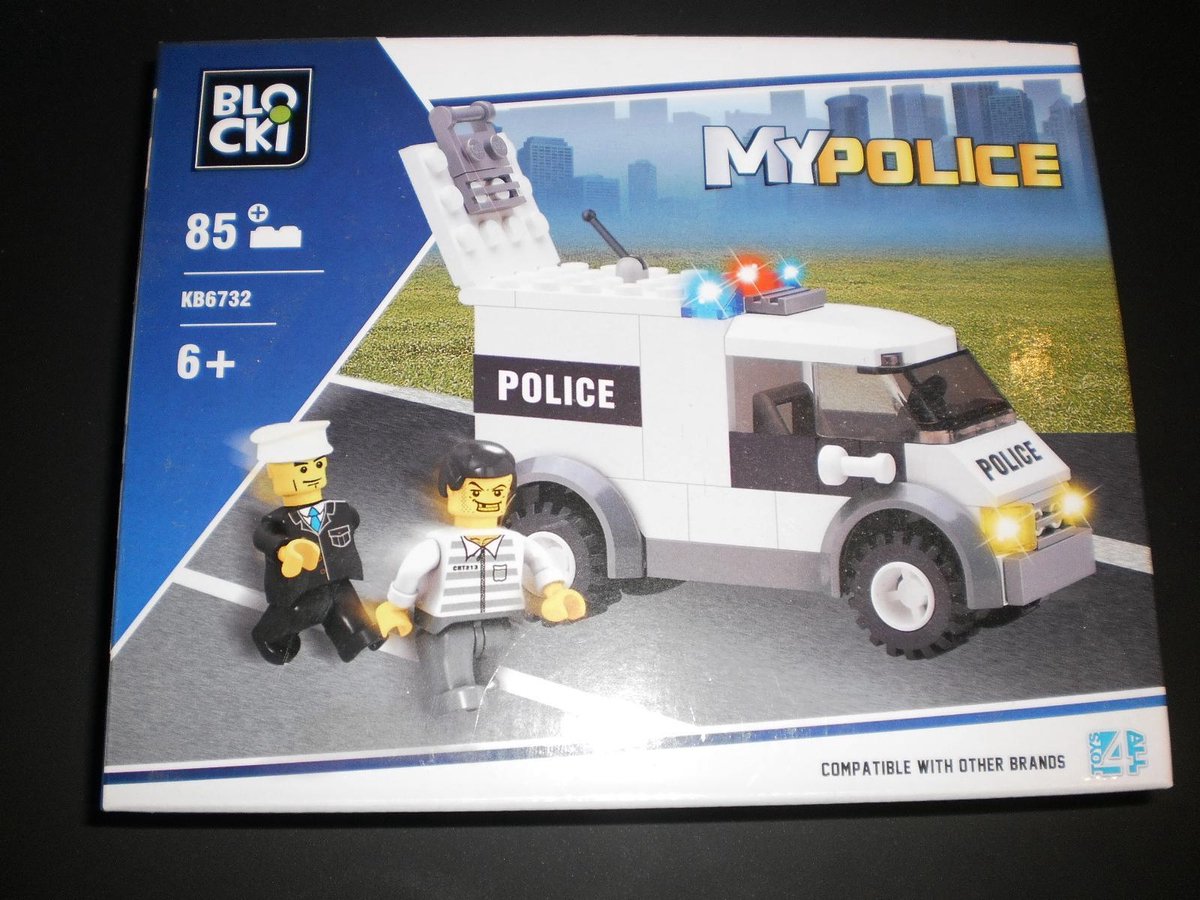 Blocki Bouwstenen Politie Busje plus 2 figuurtjes