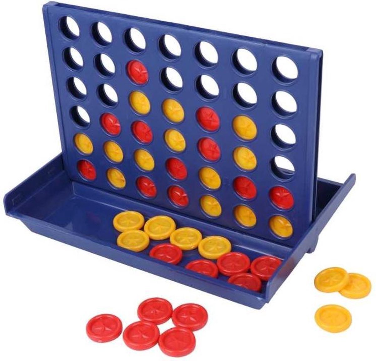 IBBO® - Reisspel - 4 Op een rijtje - Mini - Denkspel speelgoed - kinderen en volwassenen - Blauw