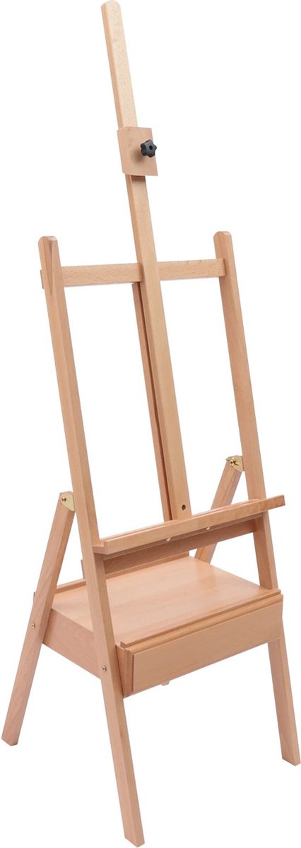 Botec H-frame schilders ezel- Ezel - schildersezels - van beukenhout met lade - 45 x 45 x 154-198 cm
