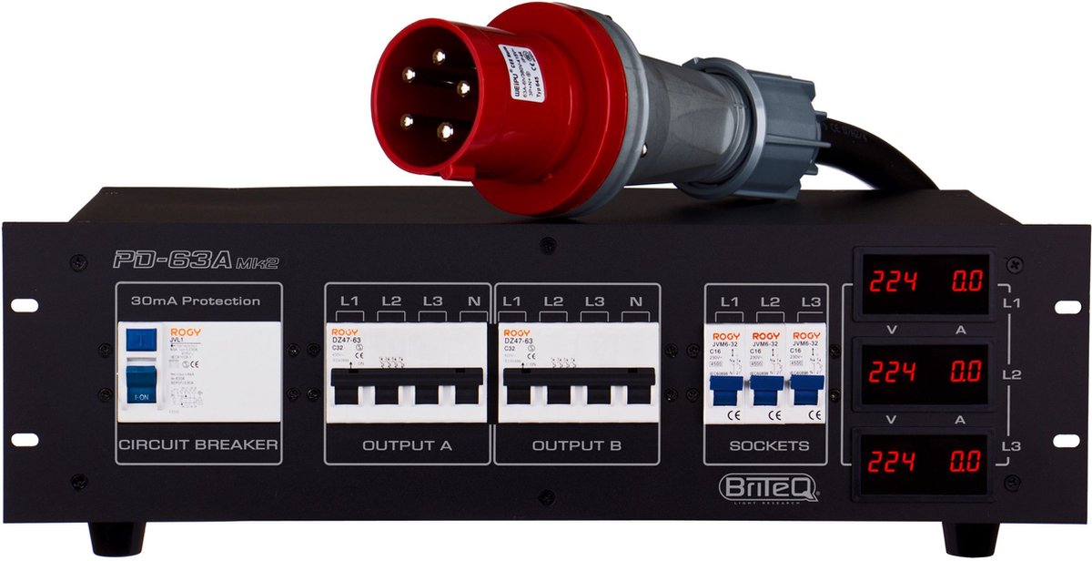 Briteq PD 63A MK2 Power Distribution - Stroomverdelers