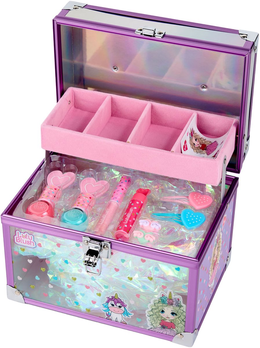 Canenco make-up koffer Lulu Blush transparant voor kinderen.