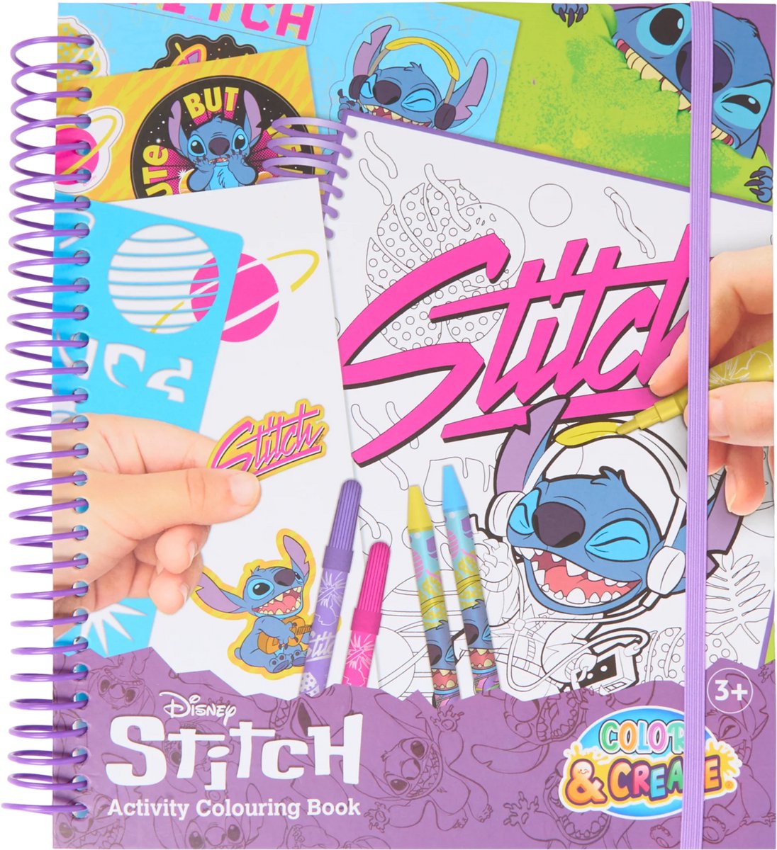 Disney Stitch Activiteiten Kleurboek voor Kinderen - Doeboek met Stickers, Sjablonen Stiften en meer
