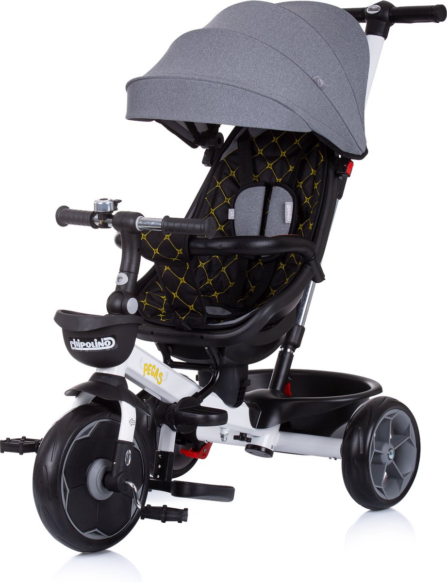 Chipolino Pegas   - 4 in 1 -   met duwstang - Vanaf 12 maanden - Meisjes en jongens - Verstelbare duwstang - Platinum