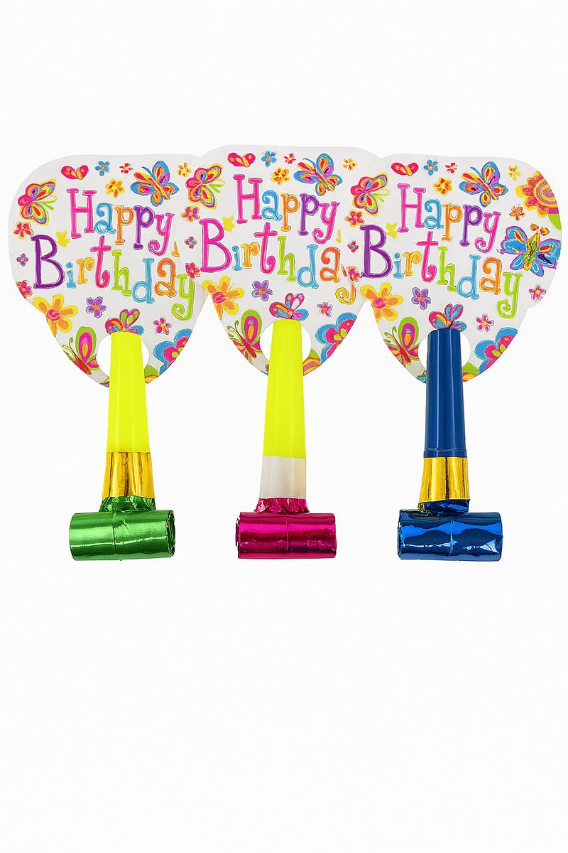 Feesttoeters- Toeterset - Toeter - Verjaardagstoeter - Fluit - Verjaardag - 4 Stuks - Birtday