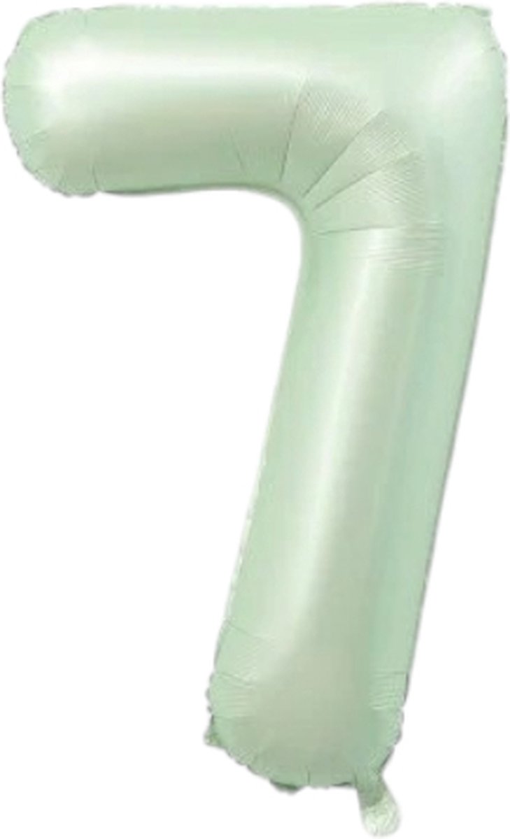 Folieballon cijfer 7 - mintgroen - 80cm