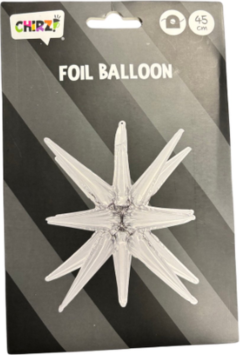 Folieballon ster - zilver - 45cm