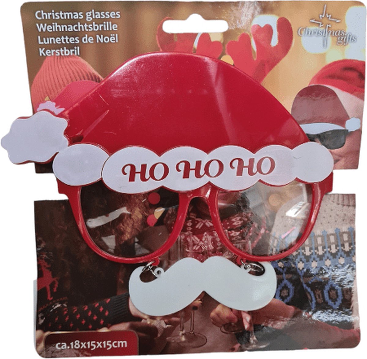 Christmas Kerst bril hohoho - 18x15x15cm