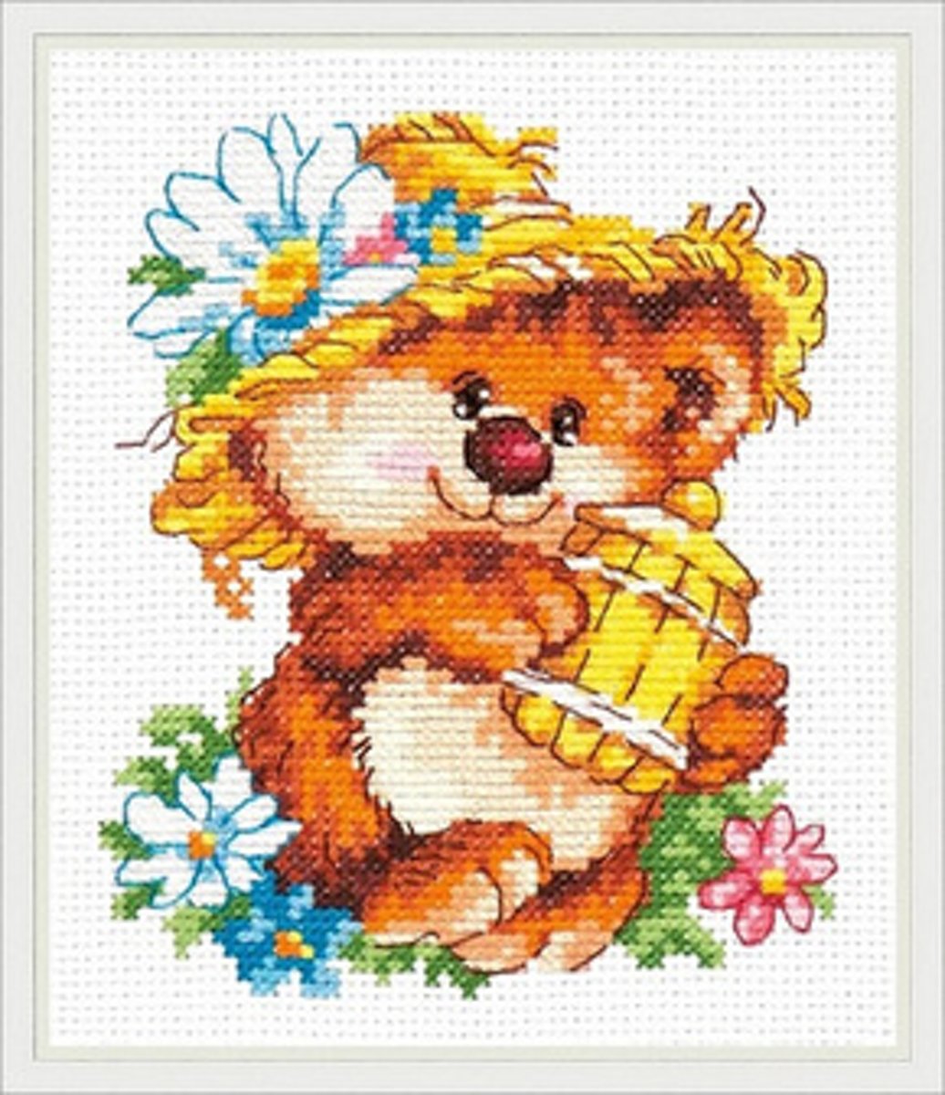 Borduurpakket Beer Met Honingpot - Chudo Igla