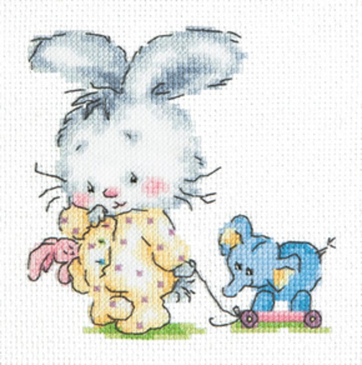 Borduurpakket Konijn Met Olifantje - Chudo Igla