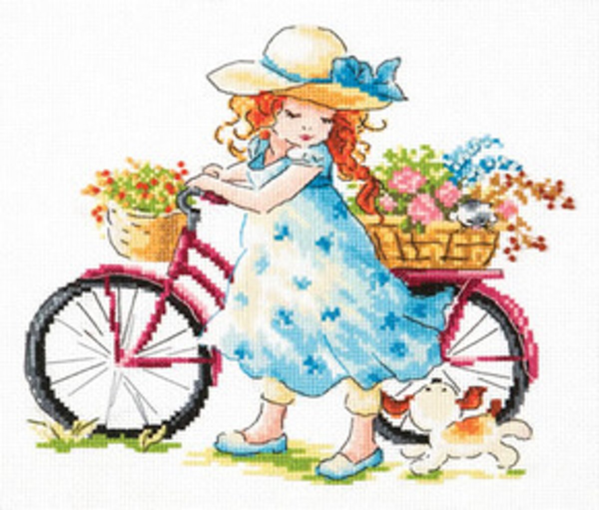 Borduurpakket Meisje Met De Fiets - Chudo Igla