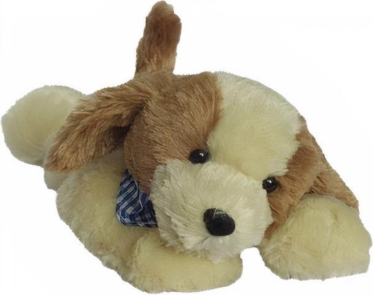 Clemens Knuffel Klein Hondje Junior 25 Cm Pluche Wit/bruin