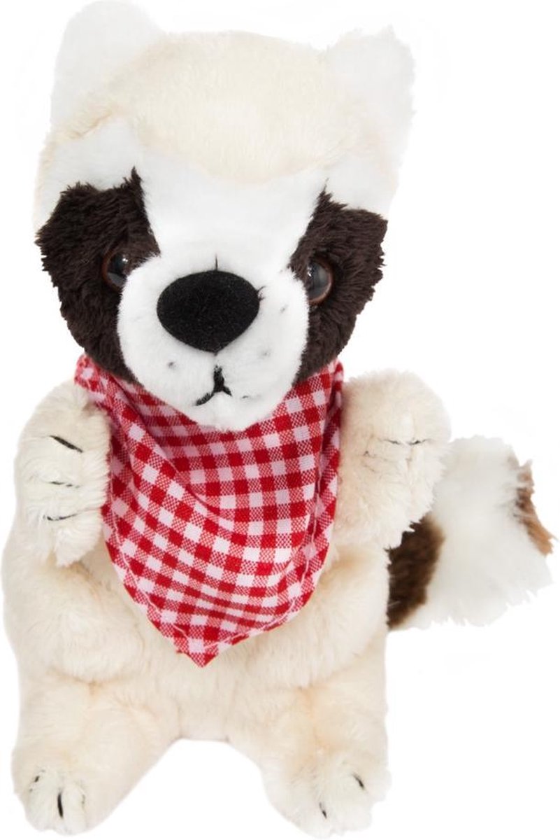 Clemens Knuffel Wasbeer 20 Cm Pluche Wit/donkerbruin