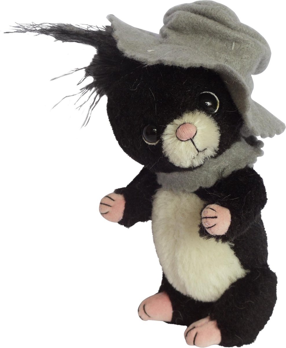 Clemens Knuffelmol Manyo Junior 13 Cm Pluche Zwart/wit