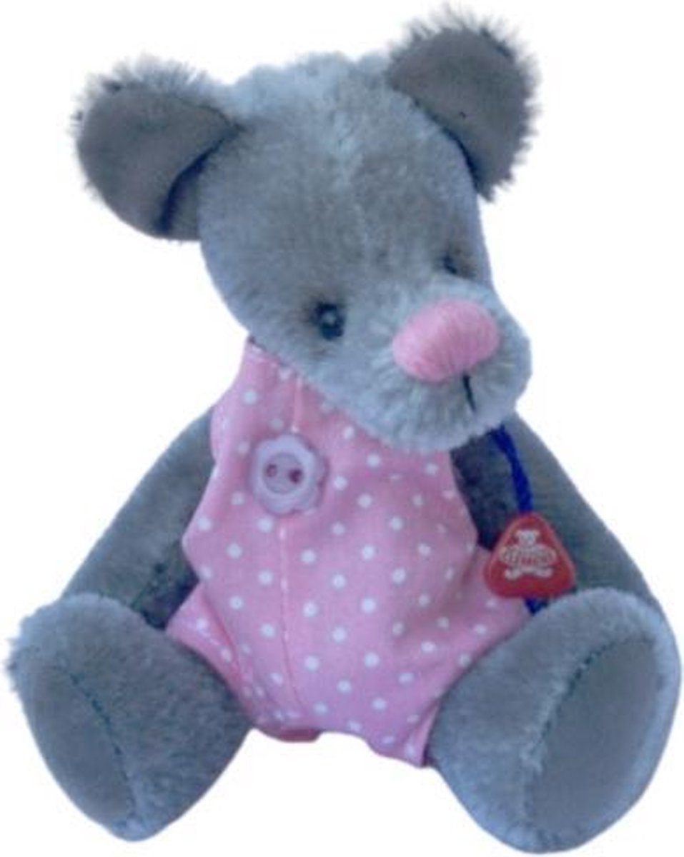 Clemens Knuffelmuis Bernice Junior 13 Cm Pluche Grijs
