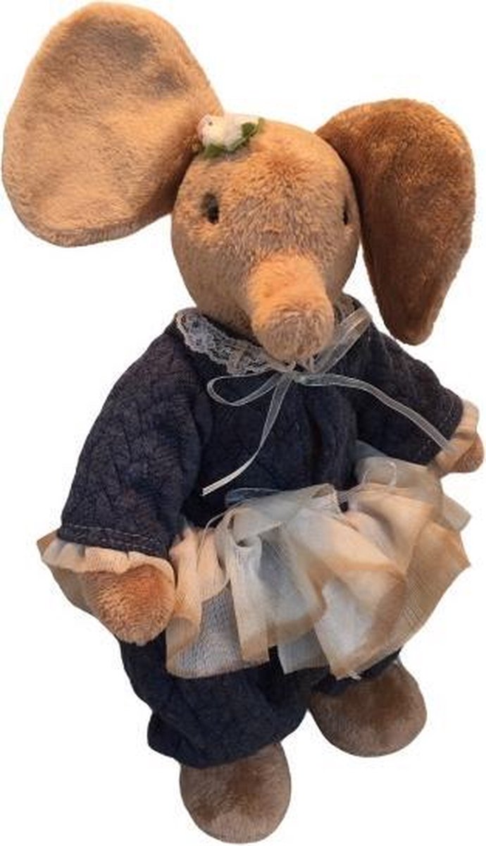 Clemens Knuffelolifant Firlefant 30 Cm Pluche Bruin/blauw