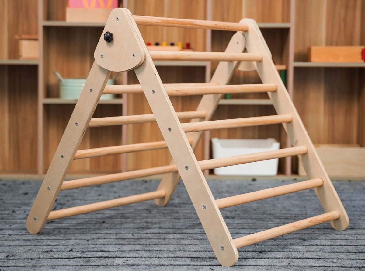 Pikler Driehoek Triangle - Klimtoestel voor kleuters en peuters - Houten Speel driehoek - klimrek - klimdriehoek