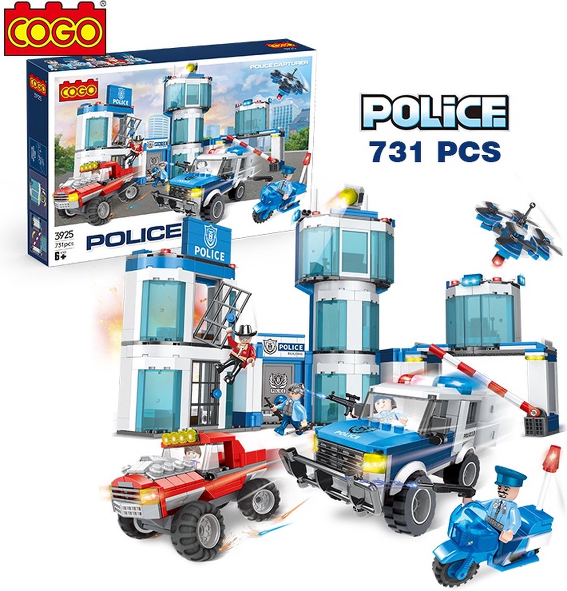 COGO - Politie Kazerne Set - Constructie Speelgoed - Geschikt voor LEGO - 600 Bouwstenen