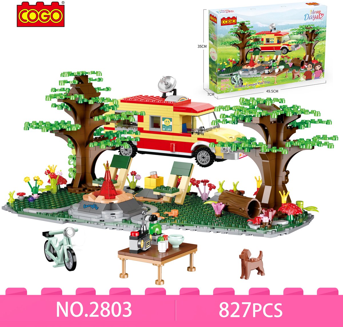 Cogo Camper Bouwset – Constructiespeelgoed – Model 2803