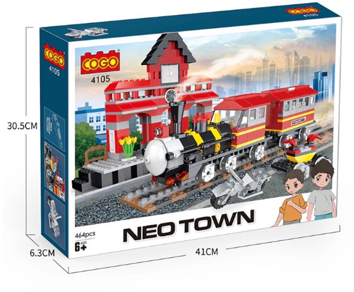 Cogo Neotown Trein Bouwset – Constructiespeelgoed Model 4105