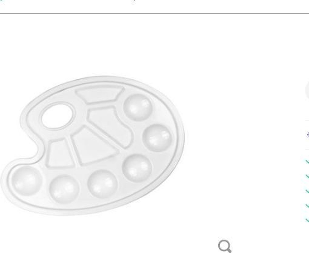 Verfpalet Collall kunststof met 10 vakjes wit