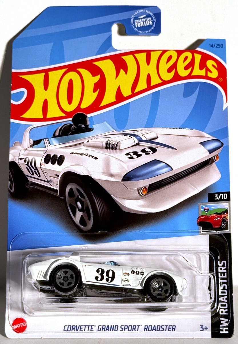 HOT WHEELS CORVETTE GRAND SPORT ROADSTER 14/250 WHITE (1:64) HW ROADSTERS 3/10