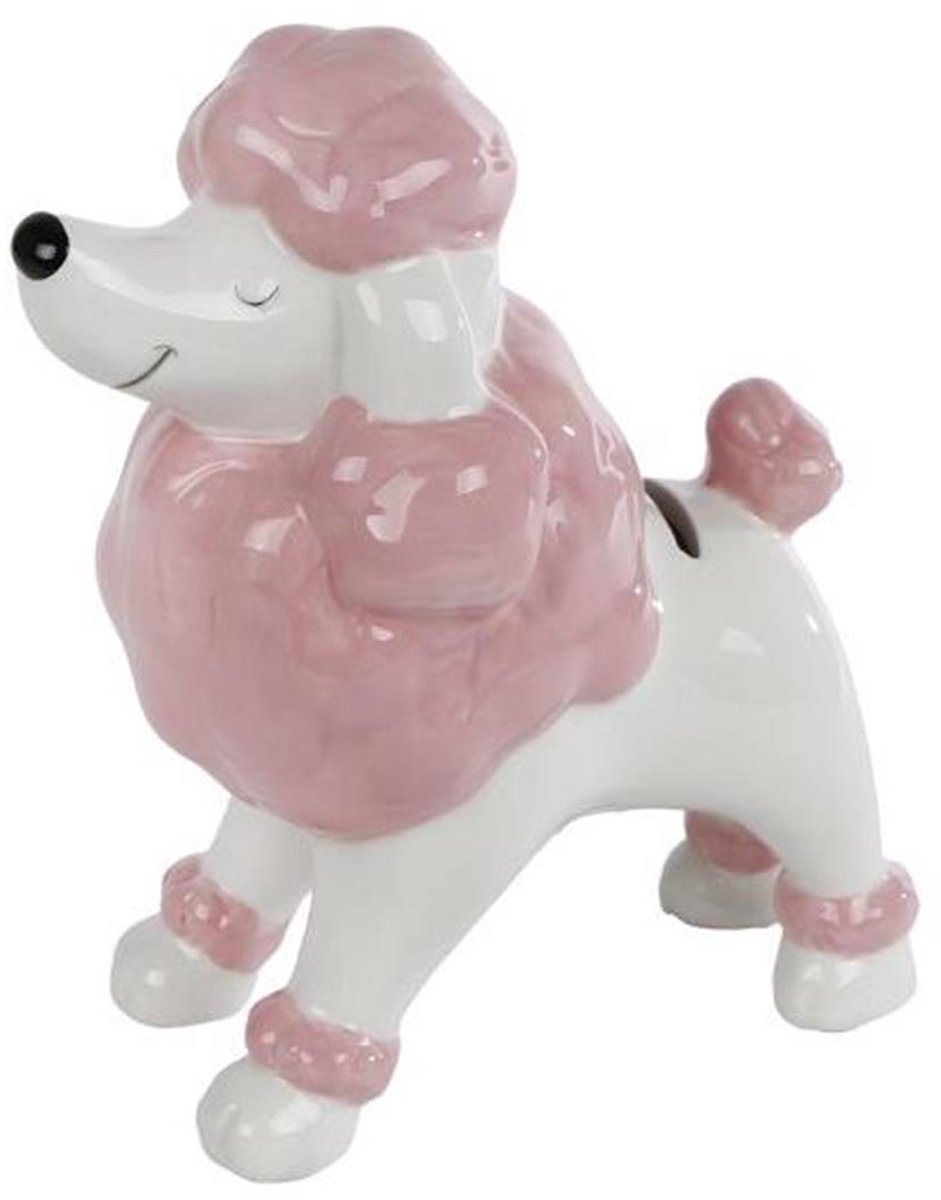 Spaarpot Poedel zacht roze 16,5x9x18cm