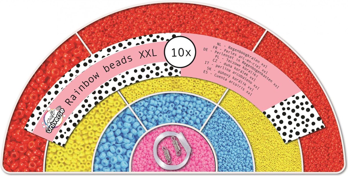 Craft Universe Kralenset Regenboog Meisjes Rood/geel/blauw
