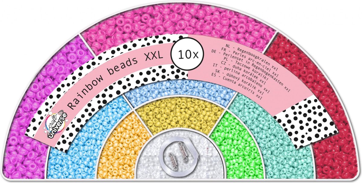 Craft Universe Kralenset Regenboog Meisjes Rood/groen/wit