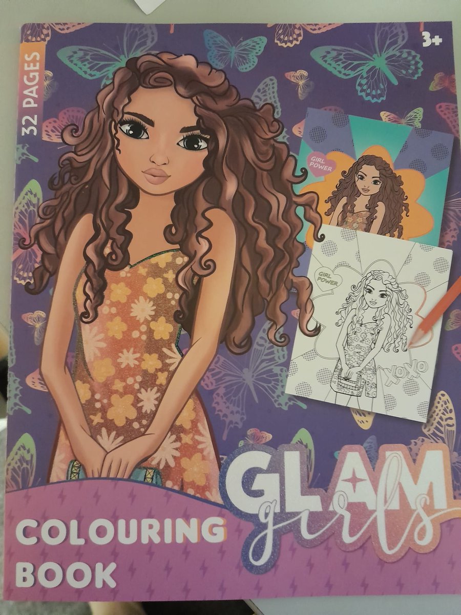 Kleurboek, glam girls, 32 paginas