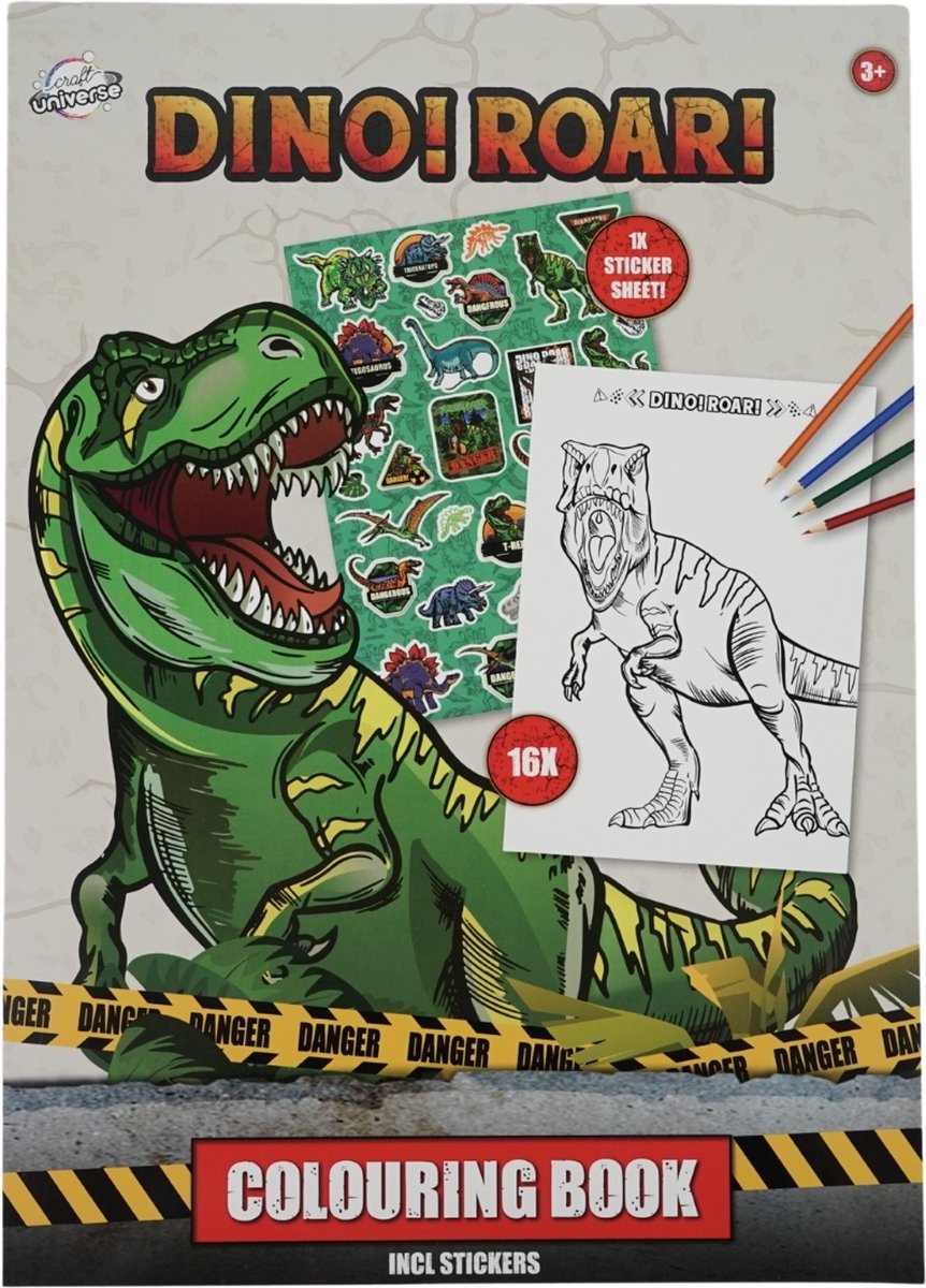 Kleurboek A4 met stickers 5 assorti