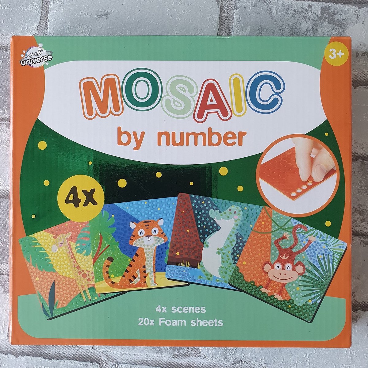 Mozaiek wilde dieren, mosaic by number, Mozaïek op nummer