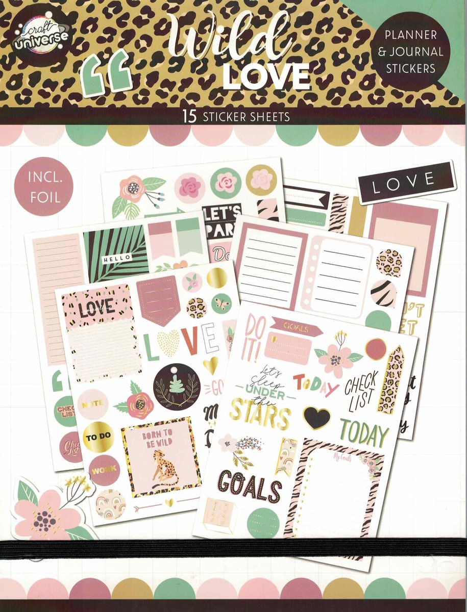 Stickerboek - Wild Love - Planner & Journal Stickers - Agendastickers - kalenderstickers -Journal stickers Deluxe - Planner stickers voor agenda - Bullet journal producten - Stickers volwassenen - Kado vrouwen - Bullet journal accesoires