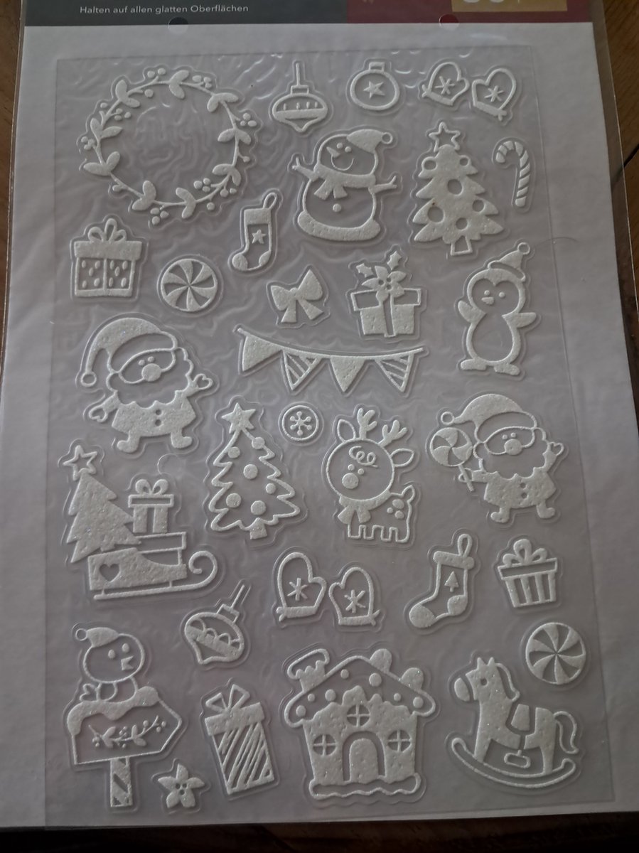 Crelando Kerst Stickers 30 Stuks - Wit - Kerstboom - Sneeuwpop - Kerst versiering