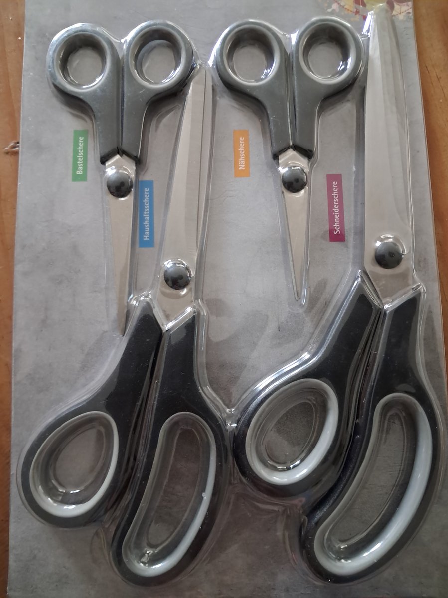 Crelando Scharen Set - 4-delig - Hobbyschaar - Clos-upschaar - Kleermakersschaar - Huishoudschaar - Zachte handgrepene