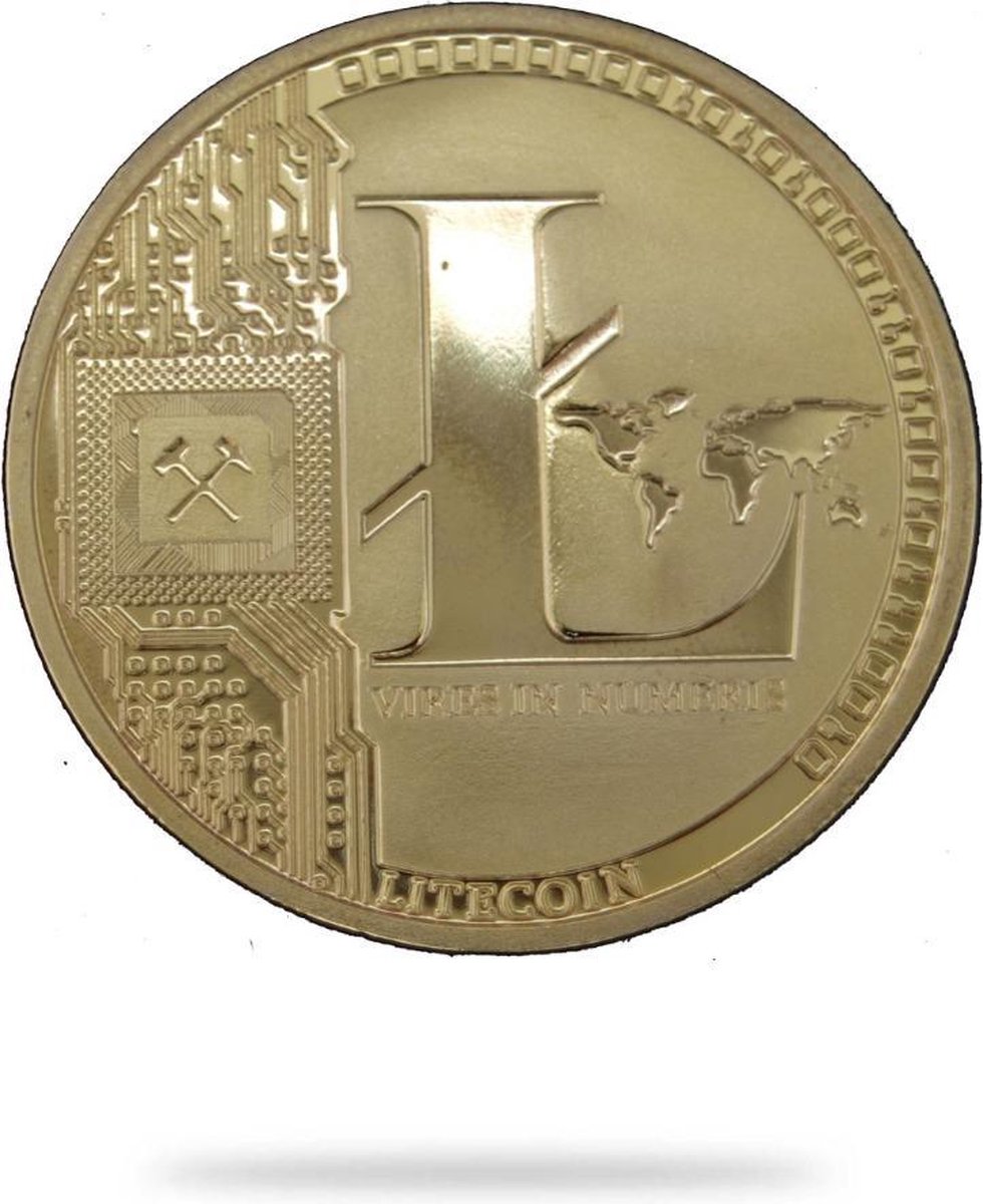 Litecoin munt goud - cryptotoken - fysieke munt