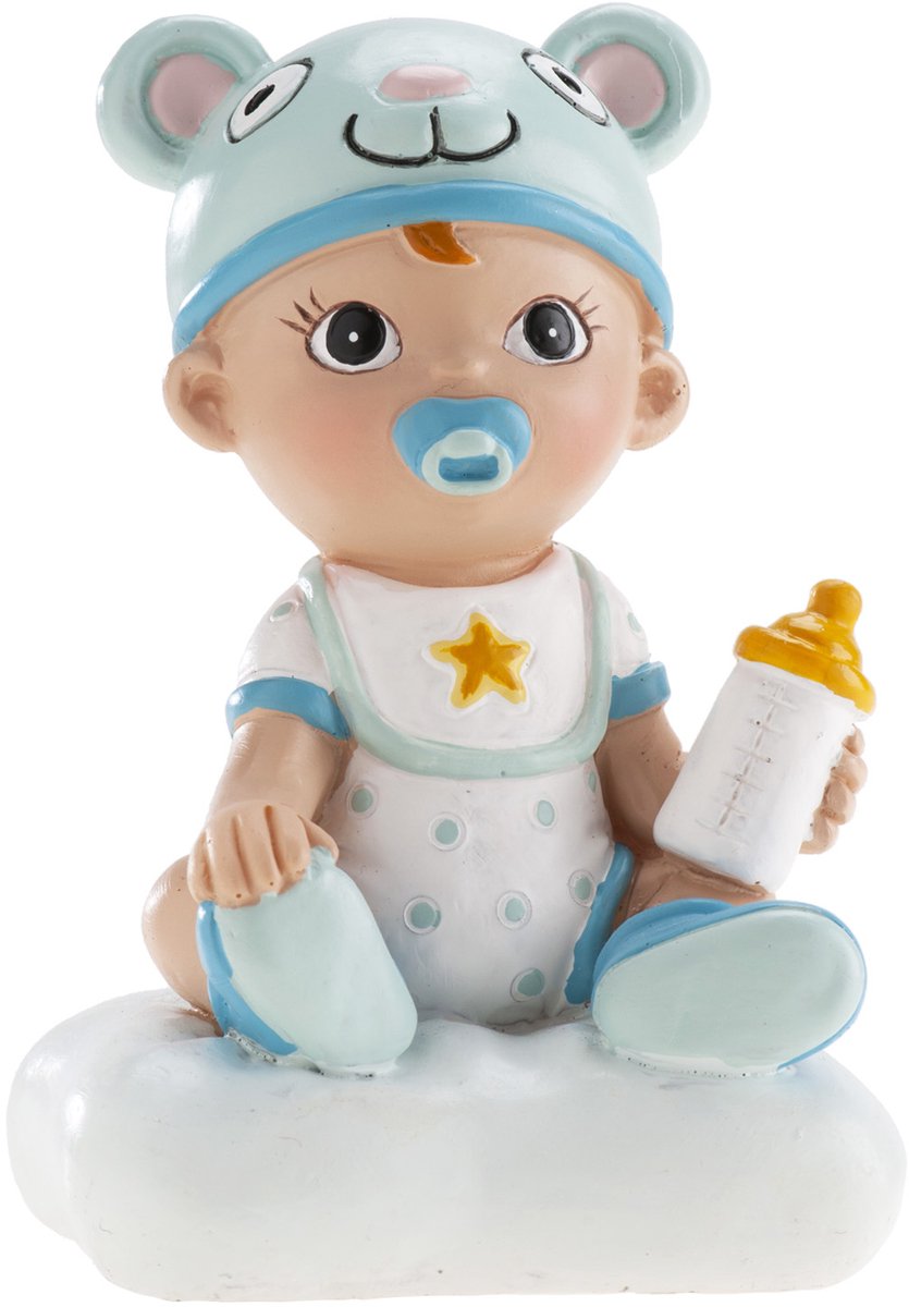 Caketopper baby jongentje met flesje