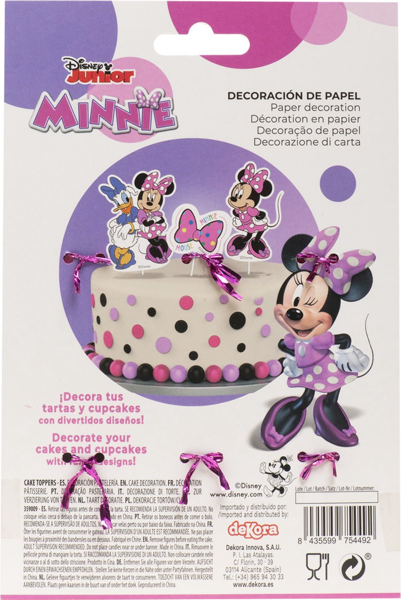 Taart / Cupcake topper - Minnie mouse